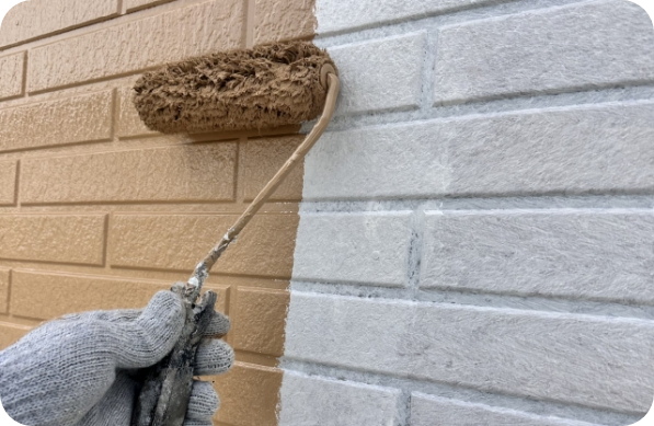 外壁塗装工事　上塗り