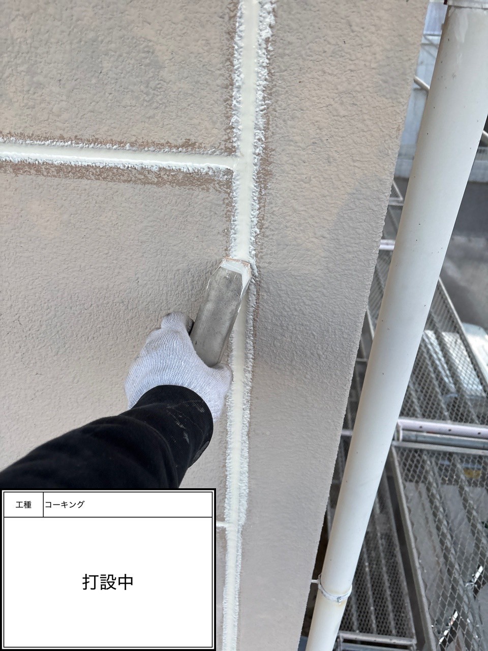シーリング打設（施工中）