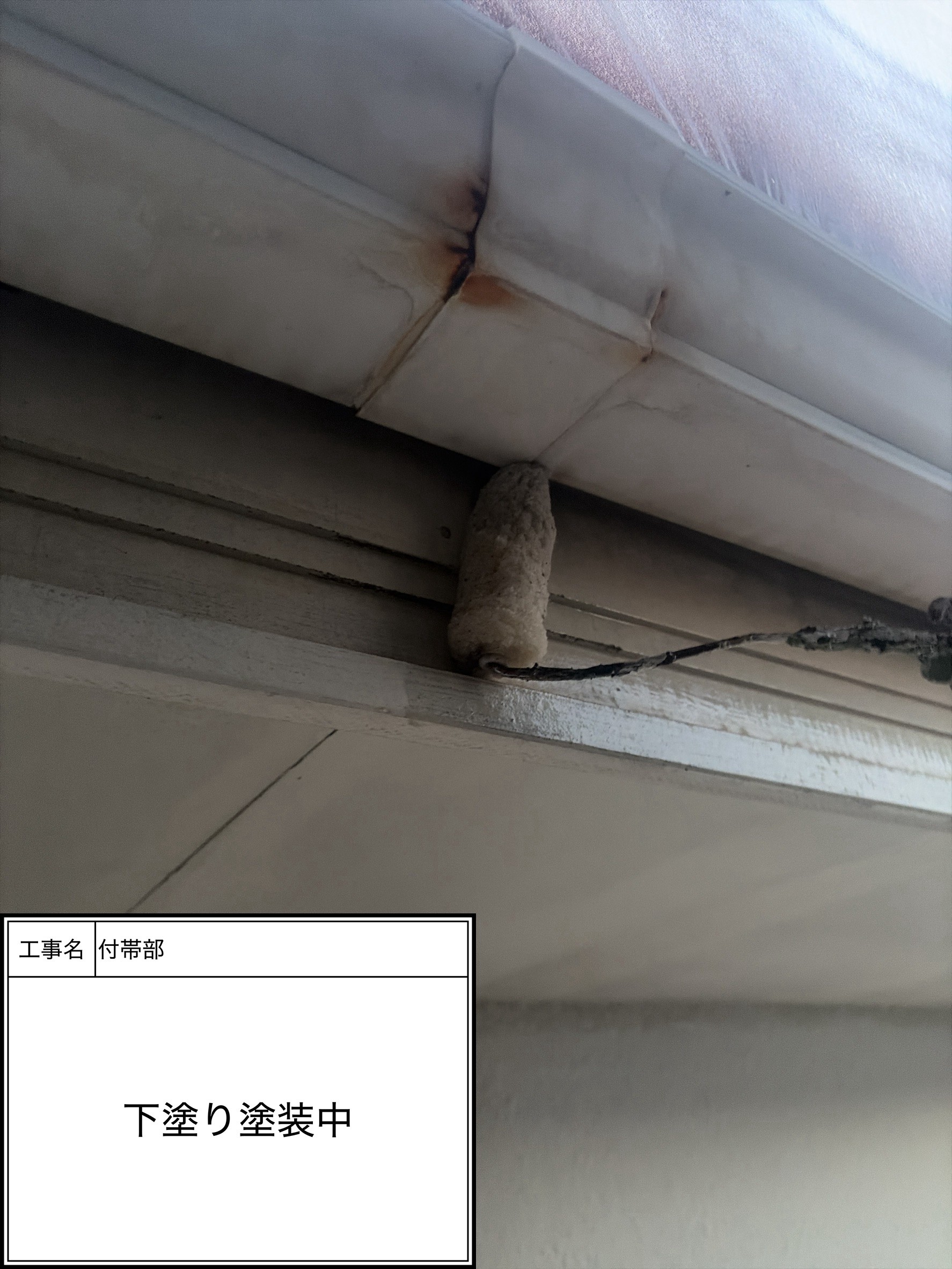 付帯部下塗り塗装（施工中）
